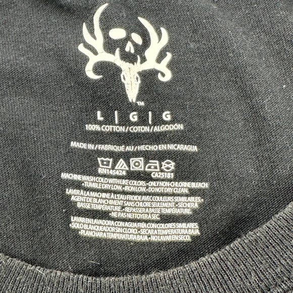 Bone Collector Men's Size Large Short Sleeve Tee Shirt Black Preowned - Picture 5 of 11